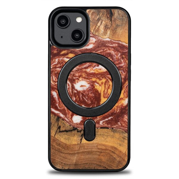 Drewniane Etui iPhone Unique 14 - Planets Mars z MagSafe