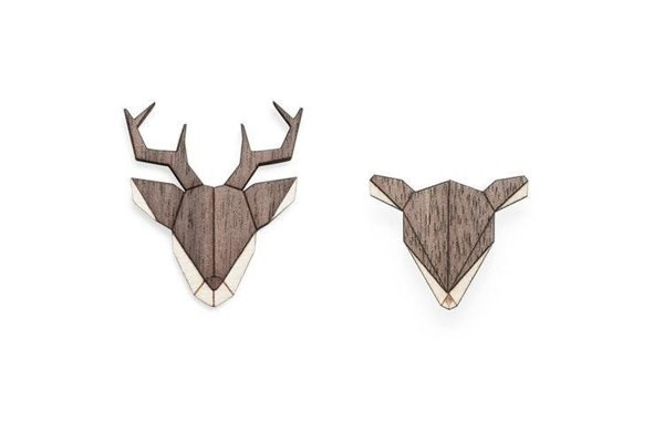 Drewniane Broszki Doe & Deer