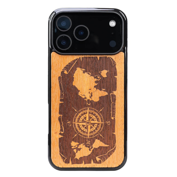 Drewniane Etui Bewood do iPhone 18 Pro Max RÓŻA WIATRÓW MERBAU